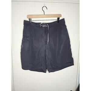 Patagonia Mens Shorts Size 34 Black 10" Drawstring Outdoors Logo Hiking Gorpcore